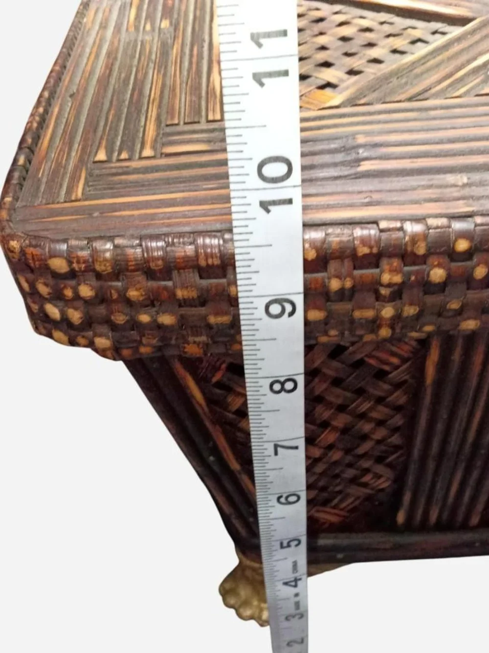 Woven Rattan Accent Storage‎ Chest in Brown